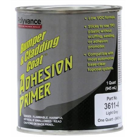 Polyvance Bumper and Cladding Coat Adhesion Primer Low VOC Light Gray Qrt Quart 3611-4